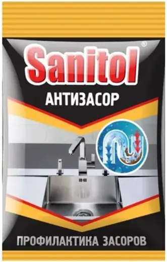 Санитол Антизасор средство для чистки труб порошок (90 г)