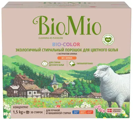 Biomio Bio-Color экологичный стиральный порошок концентрат для цветного белья (1.5 кг)