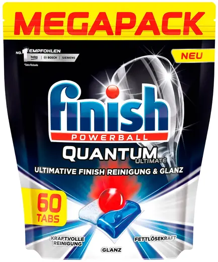 Finish Powerball Quantum Ultimate капсулы для мытья посуды в посудомоечной машине (60 капсул) 3 пакета