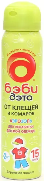 Дэта Бэби аэрозоль от клещей и комаров для детской одежды (100 мл)