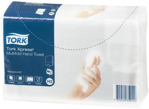 Tork Xpress Advanced Multifold H2 полотенца бумажные листовые (20 пачек * 190 полотенец)