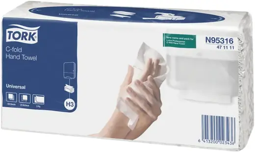 Tork Universal Singlefold H3 полотенца бумажные листовые С-сложения (20 пачек * 120 полотенец)