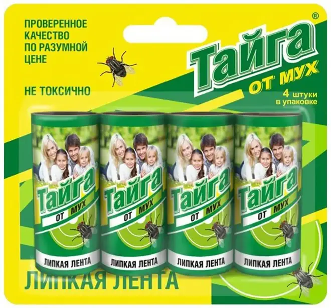 Тайга липкая лента от мух (4 ленты)
