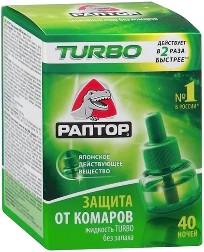 Раптор Turbo 40 Ночей жидкость от комаров (35 мл)