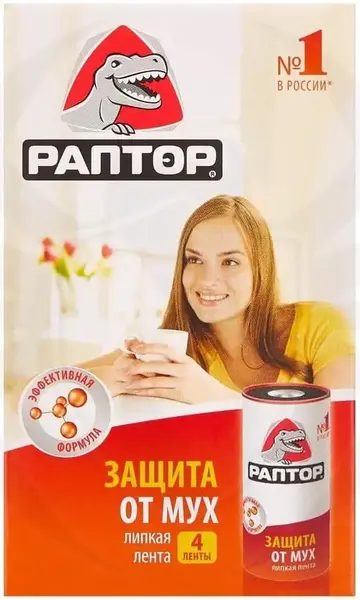 Раптор липкая лента от мух (4 ленты)