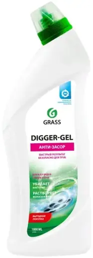 Grass Digger-Gel Антизасор средство щелочное для прочистки канализационных труб (1 л)