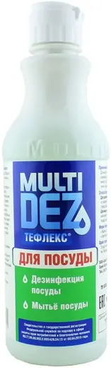 Тефлекс Multidez средство для дезинфекции и мытья посуды (500 мл) 15 бутылок флип-топ