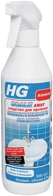 HG Scale Away средство для удаления известкового налета в ванной (500 мл)