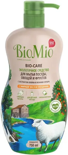 Biomio Bio-Care с Эфирным Маслом Мандарина экологичное средство для мытья овощей, фруктов и посуды (750 мл)
