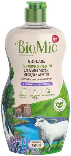 Biomio Bio-Care с Эфирным Маслом Лаванды экологичное средство для мытья овощей, фруктов и посуды (450 мл)
