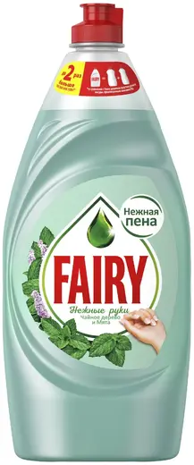 Fairy Нежные Руки Чайное Дерево и Мята средство для мытья посуды (900 мл) 12 бутылок флип-топ