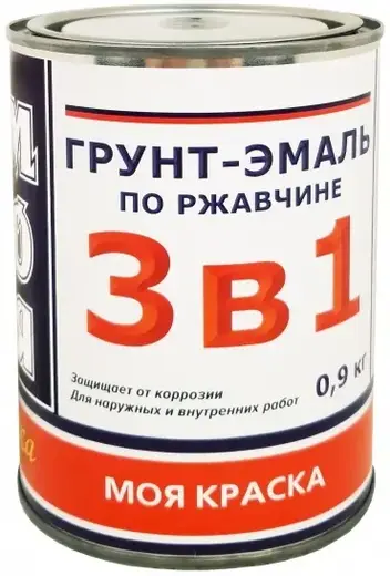 Моя Краска 3 в 1 грунт-эмаль по ржавчине (900 мл) хаки