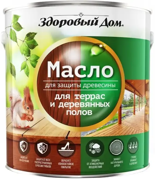 Здоровый Дом масло для защиты древесины (1.8 л) белое