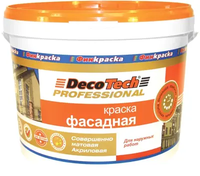 Decotech Professional краска фасадная акриловая (10 л) бесцветная база C