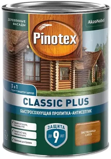 Пинотекс Classic Plus быстросохнущая пропитка-антисептик (900 мл) лиственница