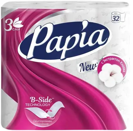 Papia бумага туалетная (32 рулона в упаковке)