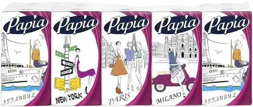 Papia Classic платочки бумажные (10 платочков в пачке)