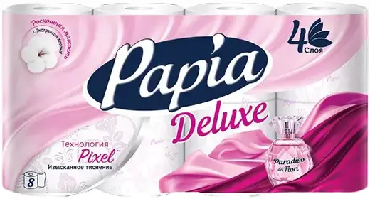 Papia Deluxe Paradiso Fiori бумага туалетная (8 рулонов в упаковке)