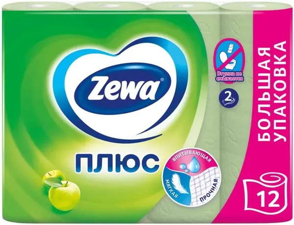 Zewa Zemma Плюс Яблоко бумага туалетная (12 рулонов в упаковке)