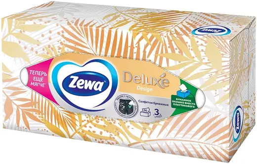 Zewa Deluxe Design салфетки бумажные косметические (90 салфеток в пачке)