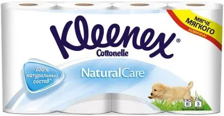 Kleenex Natural Care бумага туалетная (8 рулонов в упаковке)