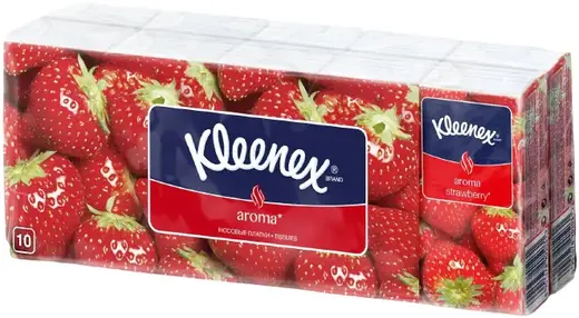 Kleenex Aroma Strawberry платочки носовые (10 пачек * 10 платочков в пачке)