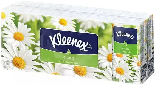 Kleenex Aroma Chamomile платочки носовые (10 пачек * 10 платочков в пачке)
