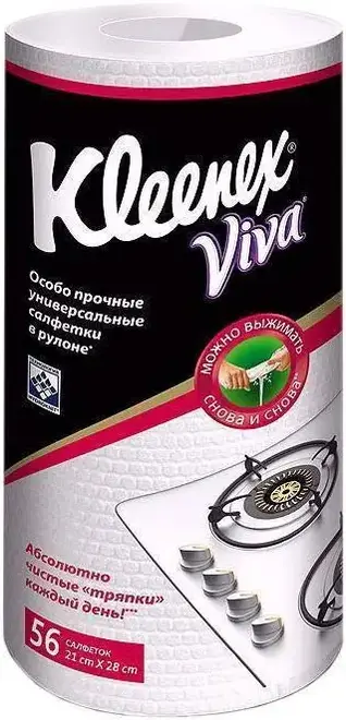 Kleenex Viva салфетки особо прочные универсальные (56 салфеток)