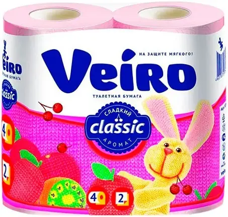 Veiro Classic Сладкая Вишня бумага туалетная (4 рулона в упаковке)