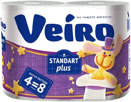 Veiro Standart Plus бумага туалетная (4 рулона в упаковке)