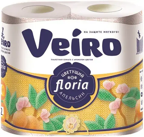 Veiro Floria Цветущий Апельсин бумага туалетная (4 рулона в упаковке)