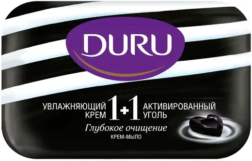 Duru 1+1 Увлажняющий Крем и Активированный Уголь мыло туалетное (80 г)