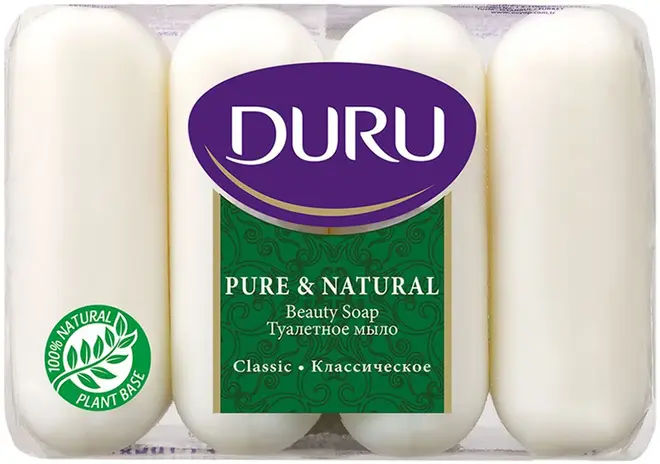 Duru Pure & Natural Классическое мыло туалетное (1 блок (4х85 г)