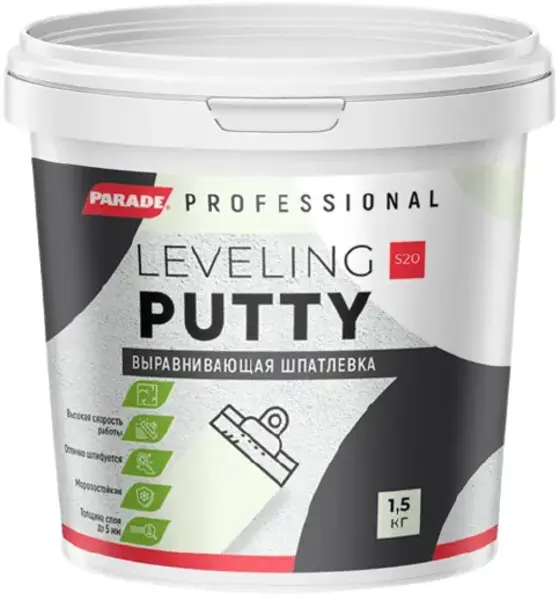 Parade Professional S20 Leveling Putty выравнивающая шпатлевка (1.5 кг)