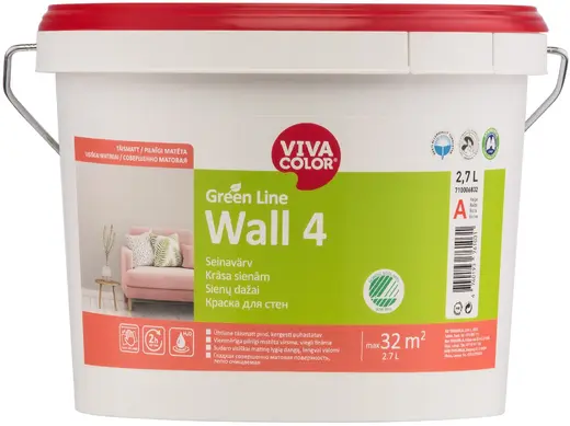 Vivacolor Green Line Wall 4 краска для стен (2.7 л) белая