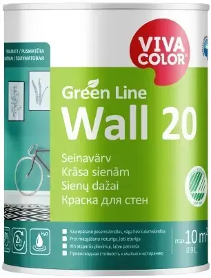 Vivacolor Green Line Wall 20 краска для стен (900 мл) белая