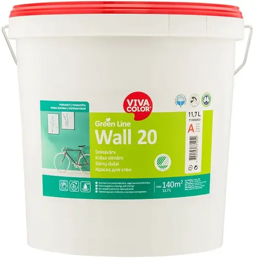 Vivacolor Green Line Wall 20 краска для стен (11.7 л) белая