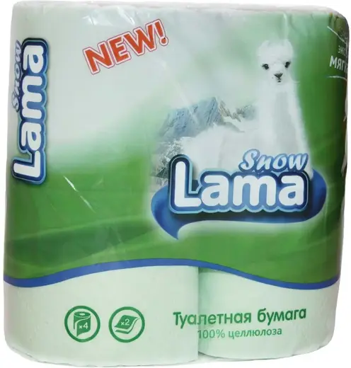 Snow Lama бумага туалетная (4 рулона в упаковке) зеленая