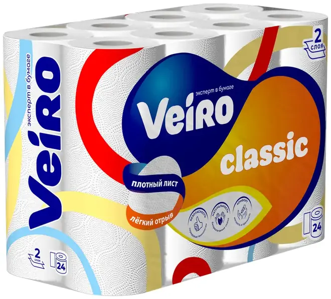 Veiro Classic бумага туалетная (24 рулона в упаковке)
