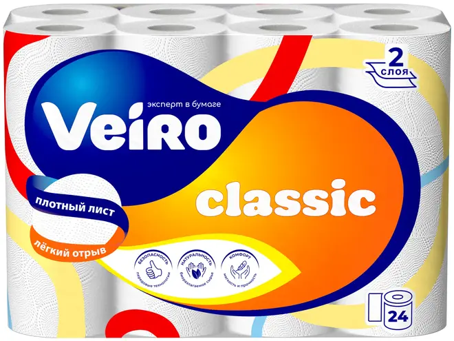 Veiro Classic бумага туалетная (24 рулона в упаковке)