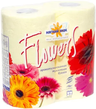 Мягкий Знак Flowers бумага туалетная ароматизированная (4 рулона в упаковке)