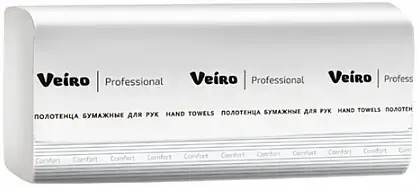 Veiro Professional Comfort полотенца бумажные для рук W-сложение (21 пачка * 150 полотенец)