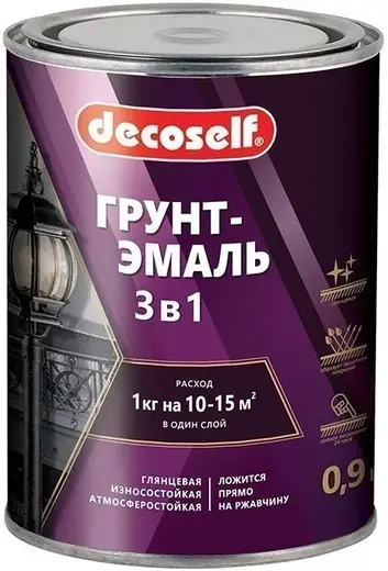Пуфас Decoself грунт-эмаль 3 в 1 (900 г) шоколадная глянцевая