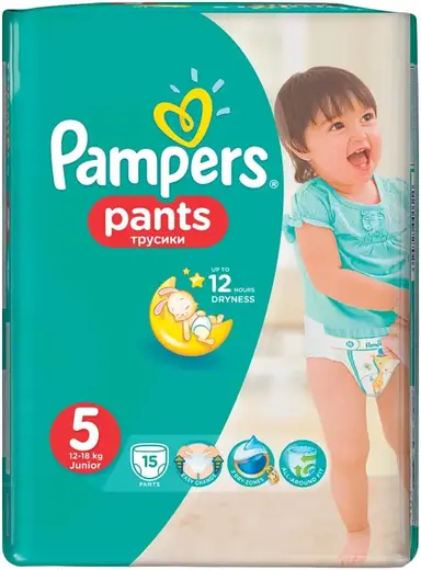Pampers Pants трусики детские (15 подгузников) 12-18 кг 5 размер
