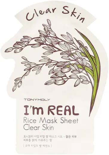 Tony Moly Im Real Rice Mask Sheet Clear Skin маска тканевая для лица с экстрактом риса (1 тканевая маска)