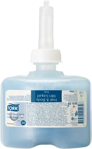 Tork Premium S2 Hair & Body Mini Liquid Soap мыло-гель жидкое для тела и волос мини (475 мл)