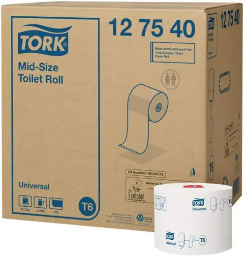 Tork Universal Т6 System бумага туалетная в миди-рулонах (27 рулонов в упаковке)