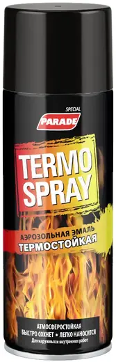 Parade Termo Spray аэрозольная эмаль термостойкая (520 мл) черная