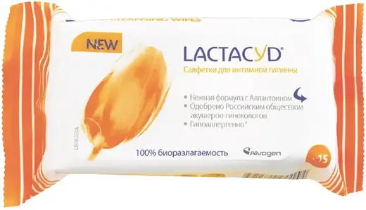 Лактацид салфетки для интимной гигиены (15 салфеток в пачке)
