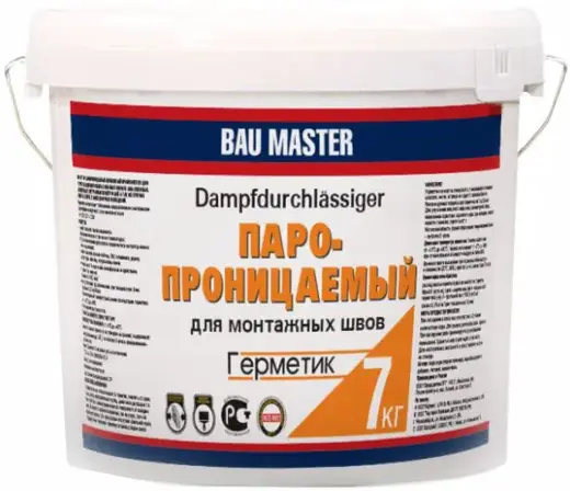 Bau Master Паропроницаемый герметик для монтажных швов акриловый (7 кг)